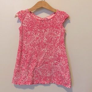 Pink Lily Dress w/capped sleeves and keyhole back